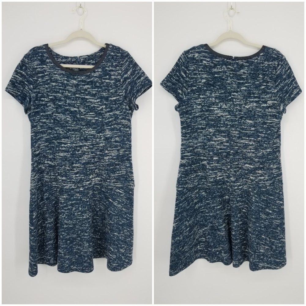 Talbots Knit Tweed Flounce Dress